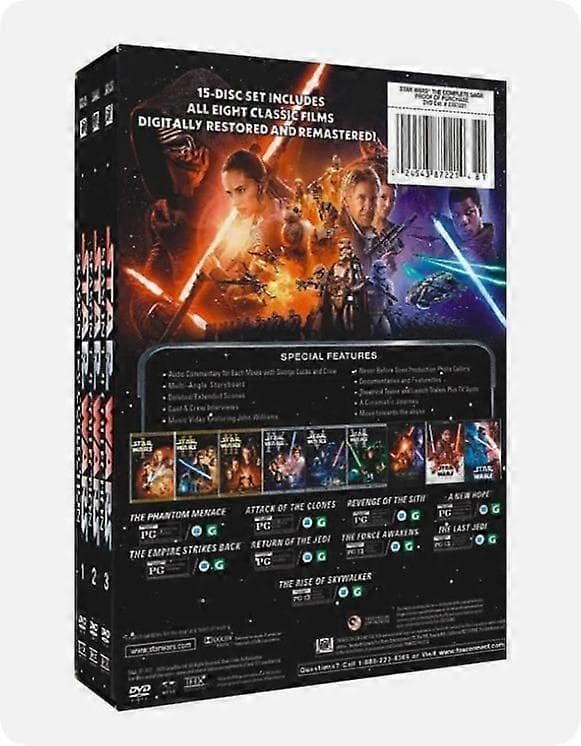 Den komplette saga-samling Star Wars: Sæson 1-9 (DVD 15-disc boxset) Engelsk version[LD]