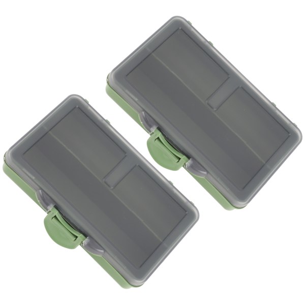 2st Fiskekrok Bete Gadget Box Mini PP Förvaringsbox Fodral för fiskeredskap Tillbehör2 fack
