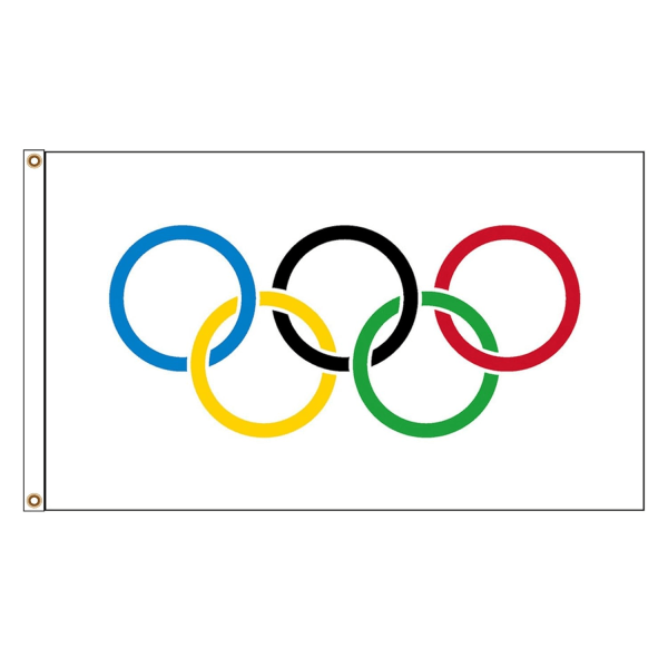 Olympisk flagga 90x150 cm vit custom