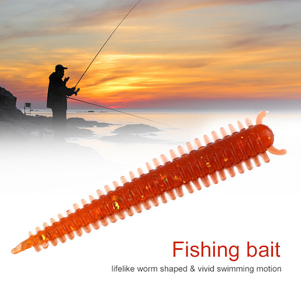 10 stk Elastiske Mask Fiskebete Myk Daggmark Maggot Lokker Tackle med Fiskete Lukt