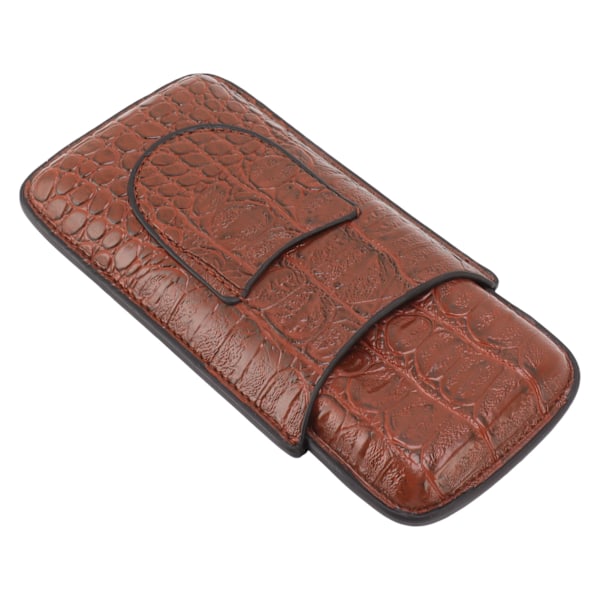 Cigarrfodral med 3 fingrar konstläder Mjukt Anti-blekning Andningsbar resecigarrhumidor med ficka