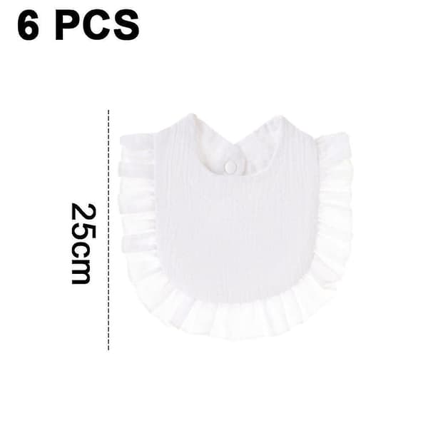 6-pakning baby smekker i bomull White