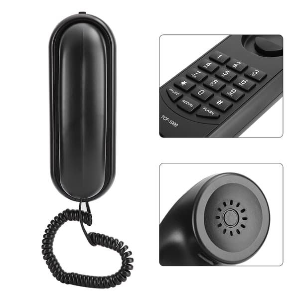 Sort Væghængt Telefon til Hotelkontor Elevator Badeværelse - TCF1000 ABS