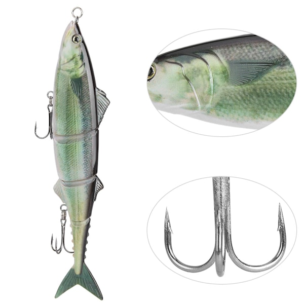Flersegment agn med trippelkrok Havfiskeutstyr 20cm