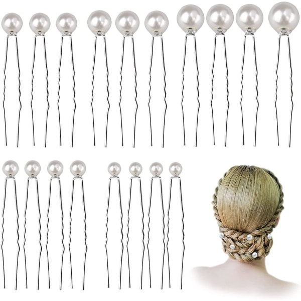 20 st Pearl hårnålar, U-form bröllopshåraccessoarer, gyllene hårtillbehör Pärlor för festbal Bröllop dagligen