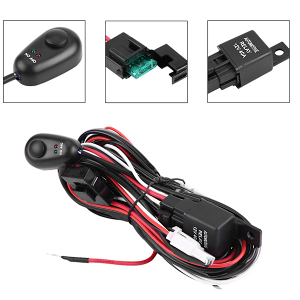Auton 180W virtakytkin ja johtosarjan kitti LED-valopalkin asennukseen (#1)