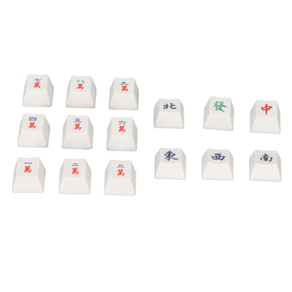 15 stk Gaming Keycaps Mahjong Mønster Cherry Høyde PBT Mekanisk Tastatur Spill Keycap Personlig Kinesisk Stil