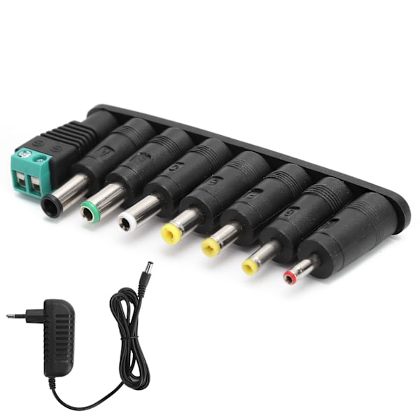 Virtalähdeadapteri 12V 2A LED-nauhoille Vaihtava laturi 8 DC-muuntokoskettimella 100-240VEU-liitäntä