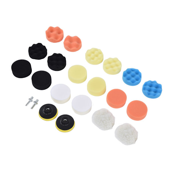22st Buffing Pads ABS Sponge Car Polishing Pad Kit för vaxning Slipning Tätningsglasyr 3in