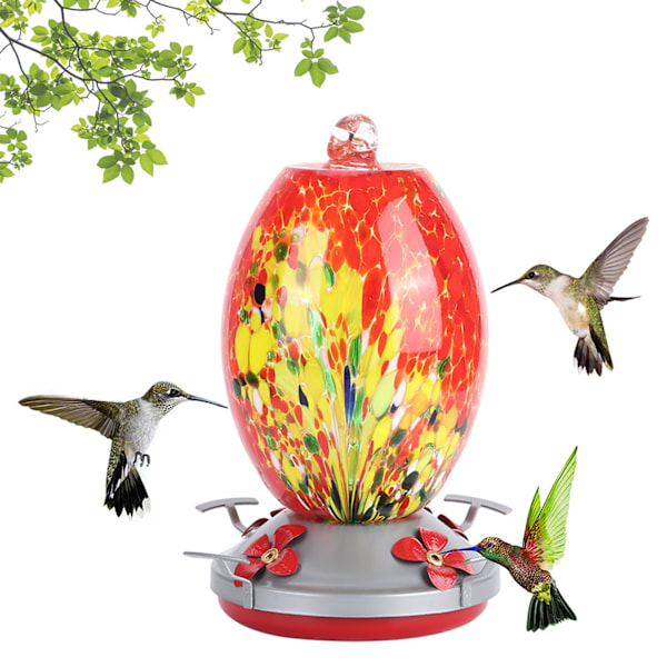 Hummingbirds Water Feeder Färgglad målning Glas Fågelmatningsverktyg för trädgårdsgårdQ1