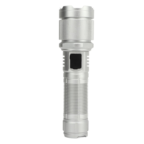 Uppladdningsbar LED-ficklampa Högt ljusflöde 8000LM Teleskopisk zoom Handhållen Kraftfull USB Super Bright blixtljus för nödcamping utomhus