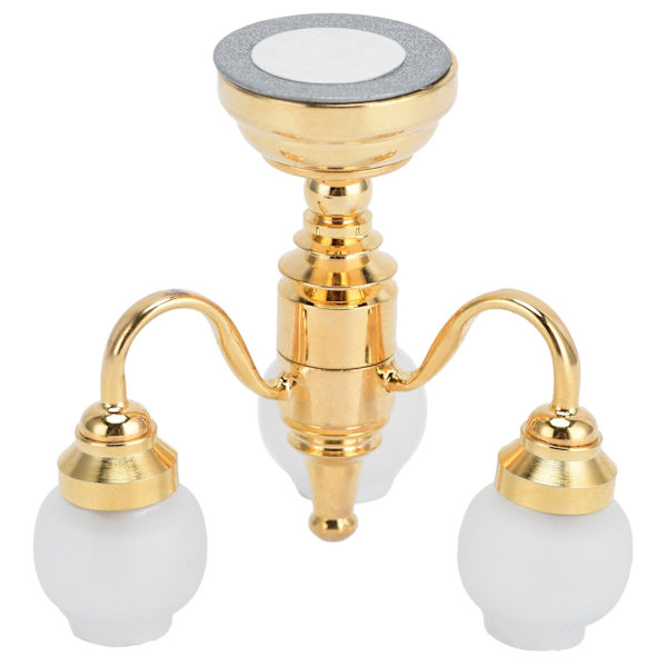 1:12 Dukkehustaklampe Miniatyr Utsøkt Elegant LED-taklysdekorasjon