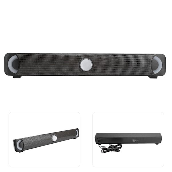 Smalody USB-lading Multimedia-høyttaler HiFi Bærbar Datamaskin Høyttaler med LED-lys