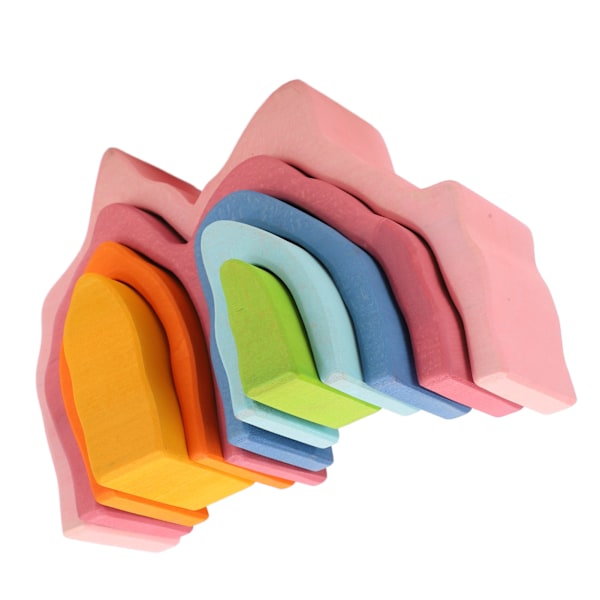 7 st Träblock Coral Reef Element Stacker Leksaker Barn lär ut tidiga träleksaker