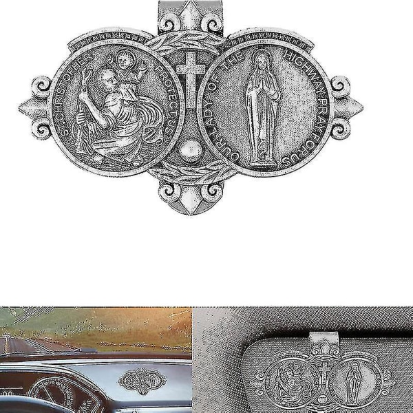 St Christopher Medal for Bil Visir Clips For Cars Catholic Visir Clips Hfmqv