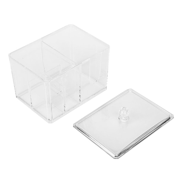 14×10×13cm Transparent Opbevaringsboks Organizer til Vatpinde Vatrondel