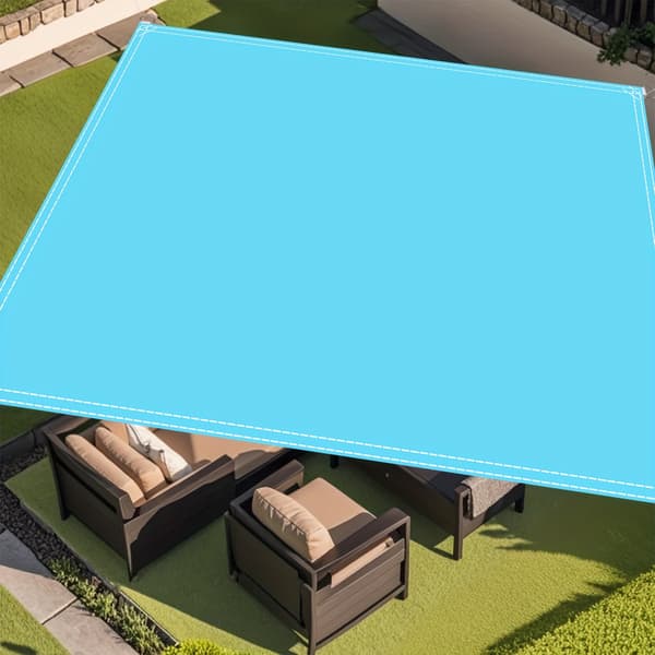 2x3M Blå Rektangulær Solsejl - 210D Polyester Vandtæt UV-blokerende Kompatibel med Terrasse Pool Have Blå Blue 2*3M