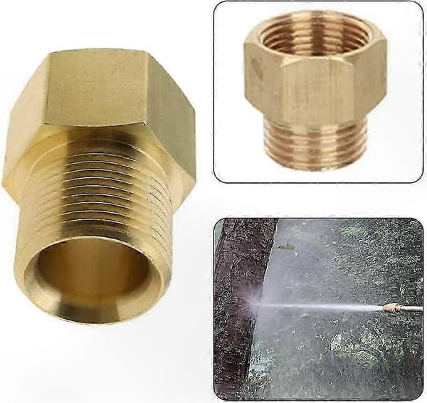 Messingadapter M22 x 14mm innvendig til G1/2 utvendig gjenge Kompatibel med høytrykksspylere