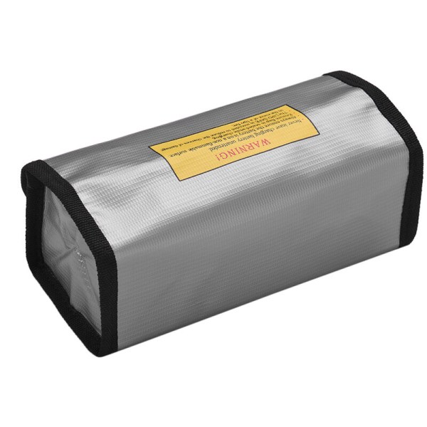 Eksplosjonssikker veske for litiumbatteri Brannsikker og vanntett batteriladebeskyttelsesveske sølv 18,5 * 8 * 6,5 cm