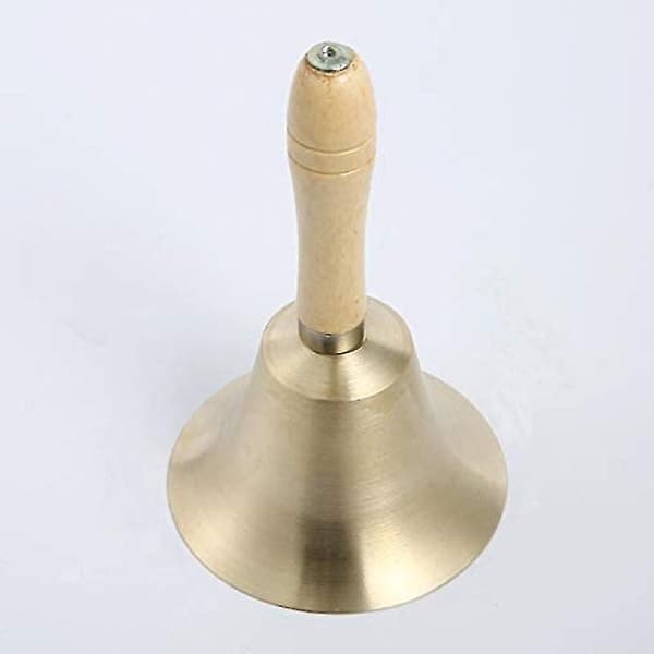 Handvevad Klassklocka Trähandtag Skramlande Klocka Klassklocka Kopparklocka 8cm (santanxing)