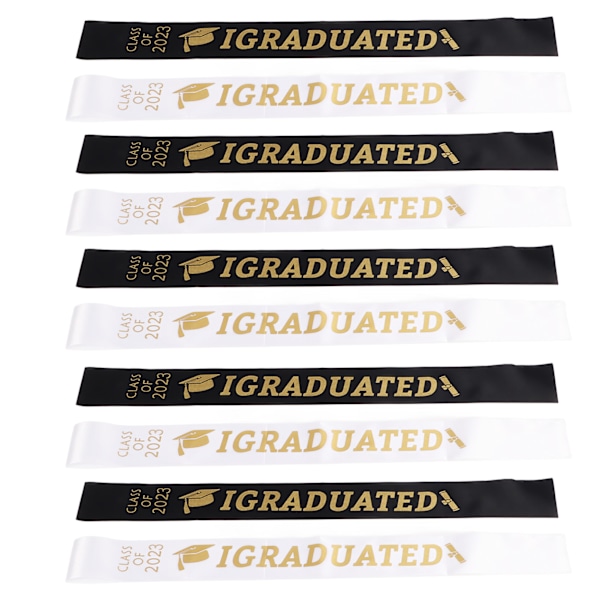 5 Sæt Graduation Sash Polyester Fest Tillykke med Brev Souvenir Tilbehør Foto Rekvisit
