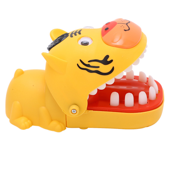 Push Teeth Biting Game Barn Rolig Söt Tecknad Tigerformad fingerbitleksak för semesterfest Gul