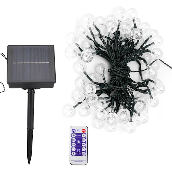 Vattentäta 10 m 60 LED-chips Solar Powered Ball Bulb String Lights för festlig festdekoration