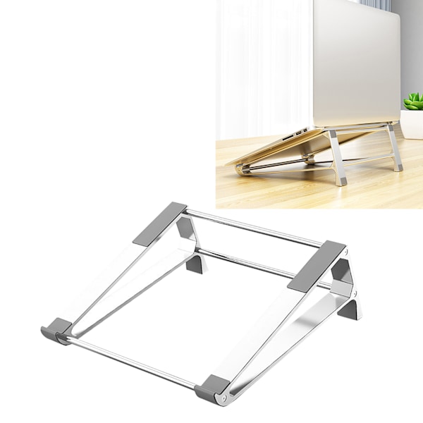 Laptopställ Ergonomisk Design Aluminiumlegering Skakfritt Mjukt Silikon Laptop Hållare för Enheter Under 17 Tum Silver One Size