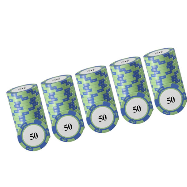 20 kpl Pokeri-sirusetti Selkeät suuret numerot Ammattimaiset pelimerkit lautapeleille 50