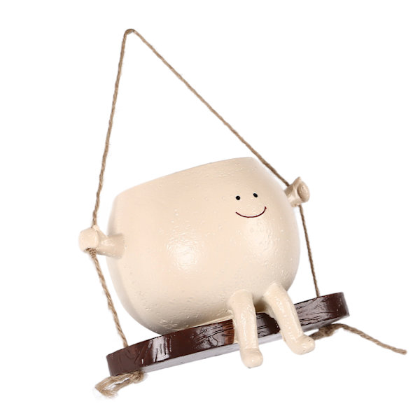 Swing Face Planter Harts Veggmontert Hode Planter Smilende Ansikt Sukkulenter Blomsterpotte for Innendørs Utendørs Dekor