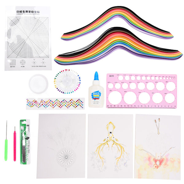Quilling Tillbehör Hög Hårdhet DIY Produktion Roterande Papper Ljusa Färger Papper Quilling Set