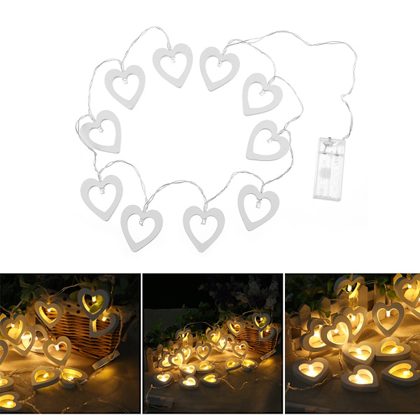 LED-hjärtformad batterilåda String Light Fairy Light Dekor för utomhus- och inomhusfestdekoration