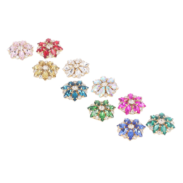 10 stk. Blomsterform Rhinestone Knapper Utsøkte DIY Sy På Rhinestone Knapper for Håndverk Klær