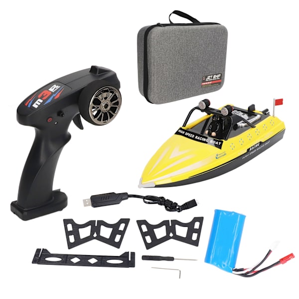 RC Boat Laddningsbar El Cool Utseende Anti Collision 80m Fjärrkontroll Båt för vuxna Barn Gul