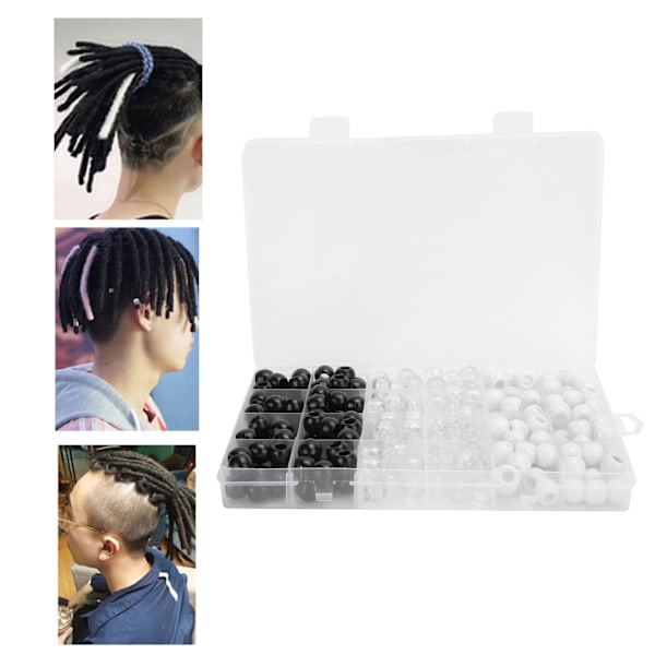 12 mm Dreadlock Perler Sæt Fashionable Hårvævning Ring Hårpynt Tilbehør