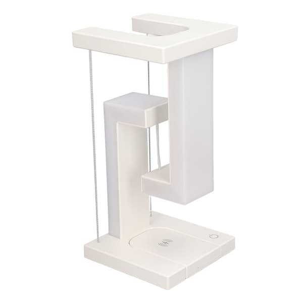 Magnetic Levitation Night Light 3 Gears Touching Switch LED Table Lamp with Phone Wireless Charging White