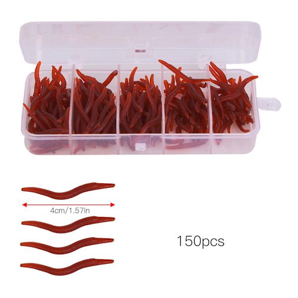 T0043 150 st Silikon 4cm Flerfärgade Mask Mjuka Fiskebeten Livsliknande Grubbeten Fisketackel Tillbehör Röd