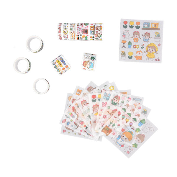 Washi Tape DIY Dekoration Gentagne Gange Påsætning Efterlader Ingen Mærker Ingen Klipning Washi Tape Sæt83195 Fed Brusk