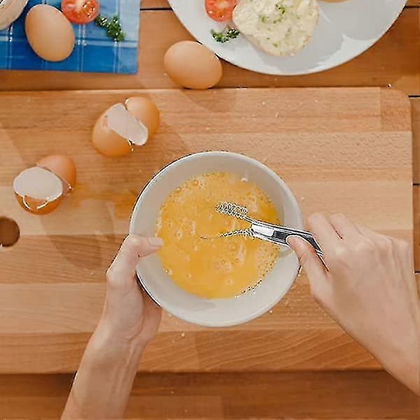 Eggvisp Manuell Flat Mini Line Eggvisp Fjærmikser Saus Melk Kaffe Mikseverktøy 1 Stykke Sølv[LD]