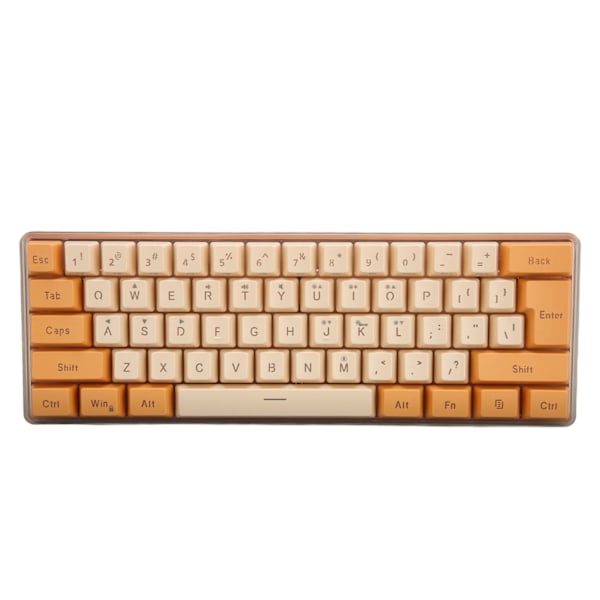 Gamingtangentbord USB 61-tangenter Kontrastfärg RGB Ljusnyckellinjeseparation Mekaniskt trådbundet tangentbord för kontorsspel Orange Beige