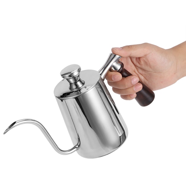600 ml kaffepip i rostfritt stål häll vattenkokare tekanna gåshals handdroppar