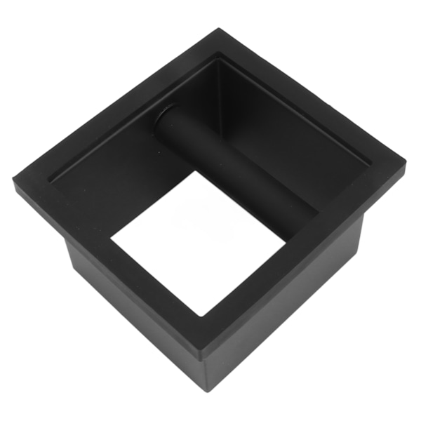 Kaffemaling Knock Box Firkantet bunnløs svart gummi PTFE stål restboks for kaffebar
