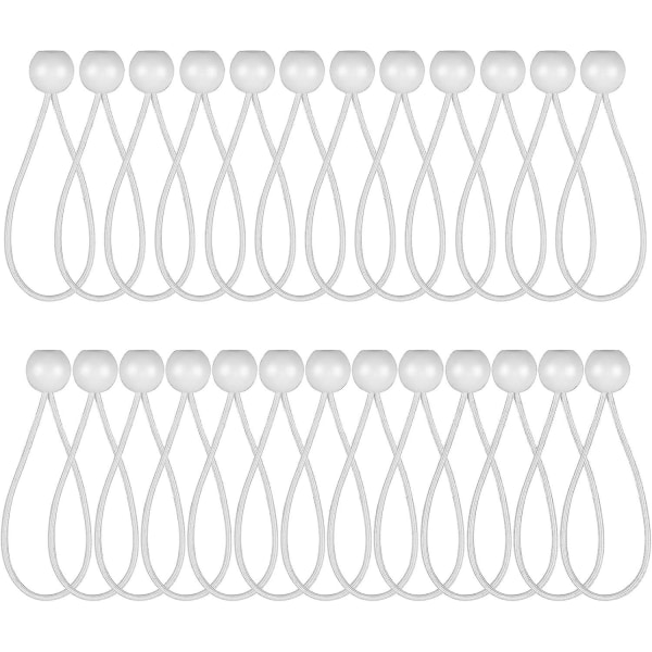 White Bungee Balls 25 Pack 6 inch, ball Bungees Cord, Bungee Marquee Canopy Tarp Tie Down Cord, Bungee Cords Telt Toggles For Gazebos Camping Telte Tarpau