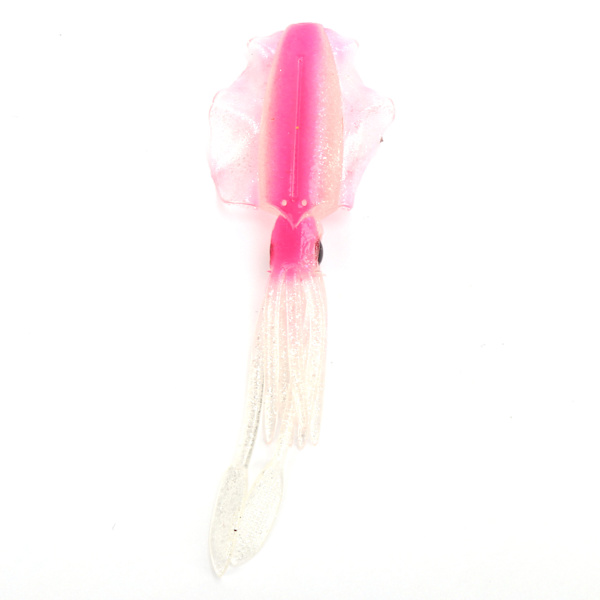 Lysende UV Bleksprut Fiskesluk bleksprut Mykt agn Fiskesluk Silikon Wobbler Agn TackleLuminous Pink