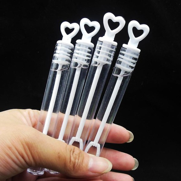 Pakke med 48 boble bryllupsbobler med hjerteformet håndtak kompatibel med fest