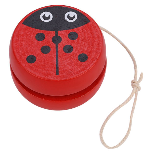 Söt tecknat mönster trä Yoyo boll leksak tidig utbildning undervisning leksak för barn (beetle)