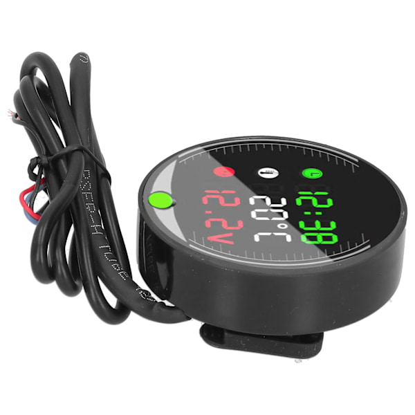 LED Motorcykel Modifierad Voltmeter Omgivningstemperaturmätare Kronograf 9‑24V Universal