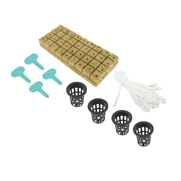 72 set 1 tums stenullskuber med 2 tums nätkrukor för hydroponik odlingssystem Bra vattenabsorption Hydroponics nätkopp för hemmet