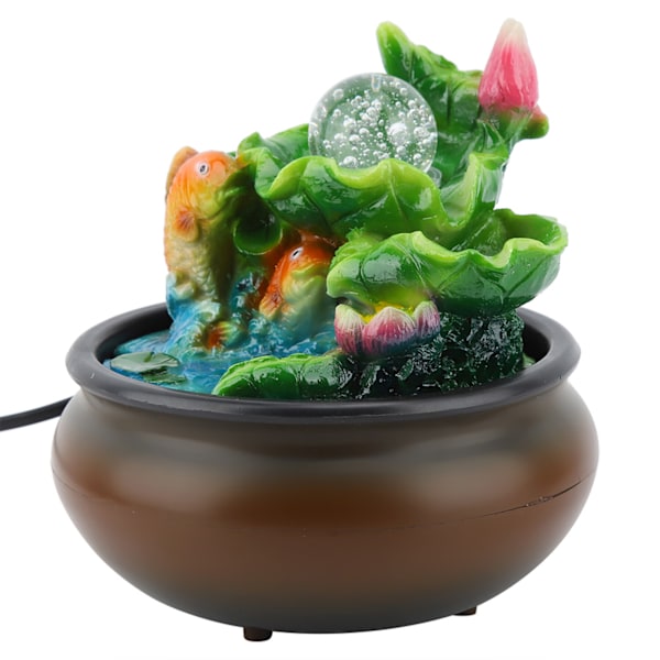 Mini Pöytäsuihkulähde Feng Shui Onnen Kala Koti Työpöydän Koriste (EU-pistoke 220-240V)