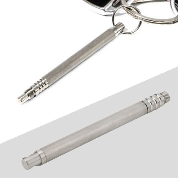 Portable Titanium Alloy Toothpick Integration Holder Anti-rust Non-disposable (silver)